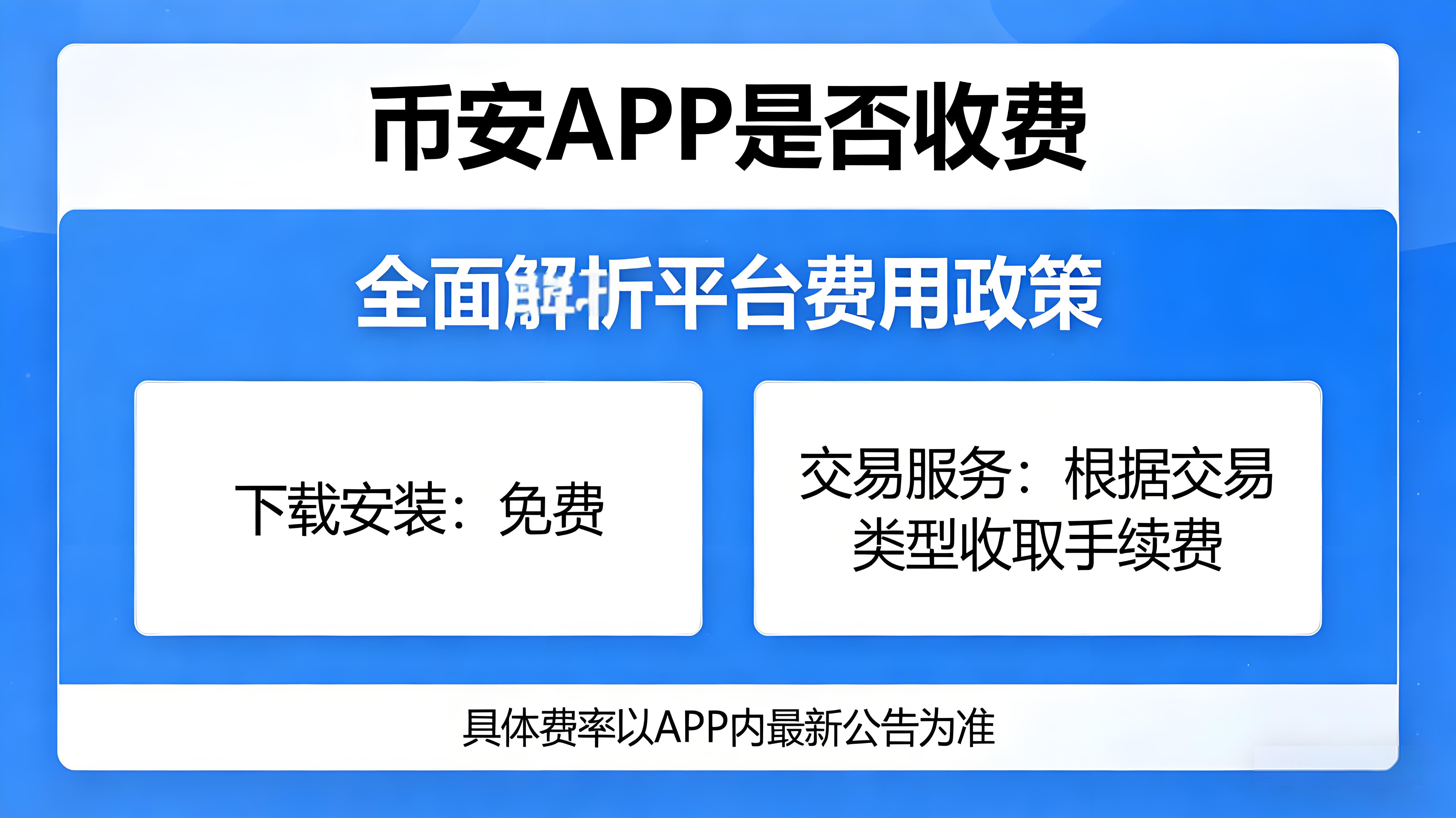 关于使用币安APP是要收费吗？